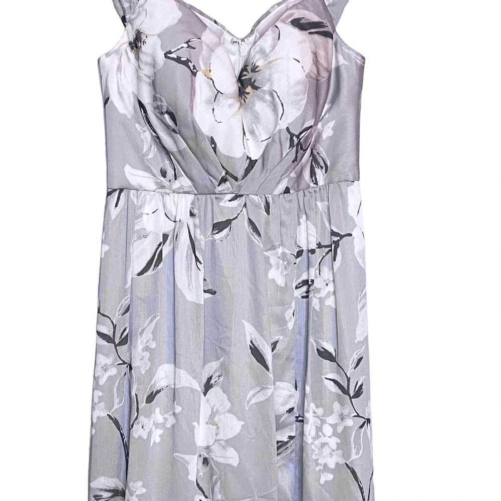 Bariano Maxi Dress Shelly Floral Off Shoulder Silver Gray S - Picture 16 of 16